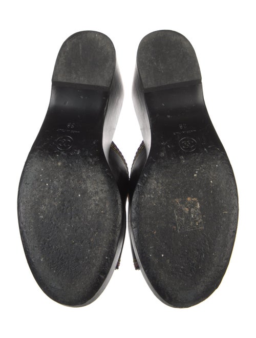 Chanel Interlocking CC Logo Leather Slides