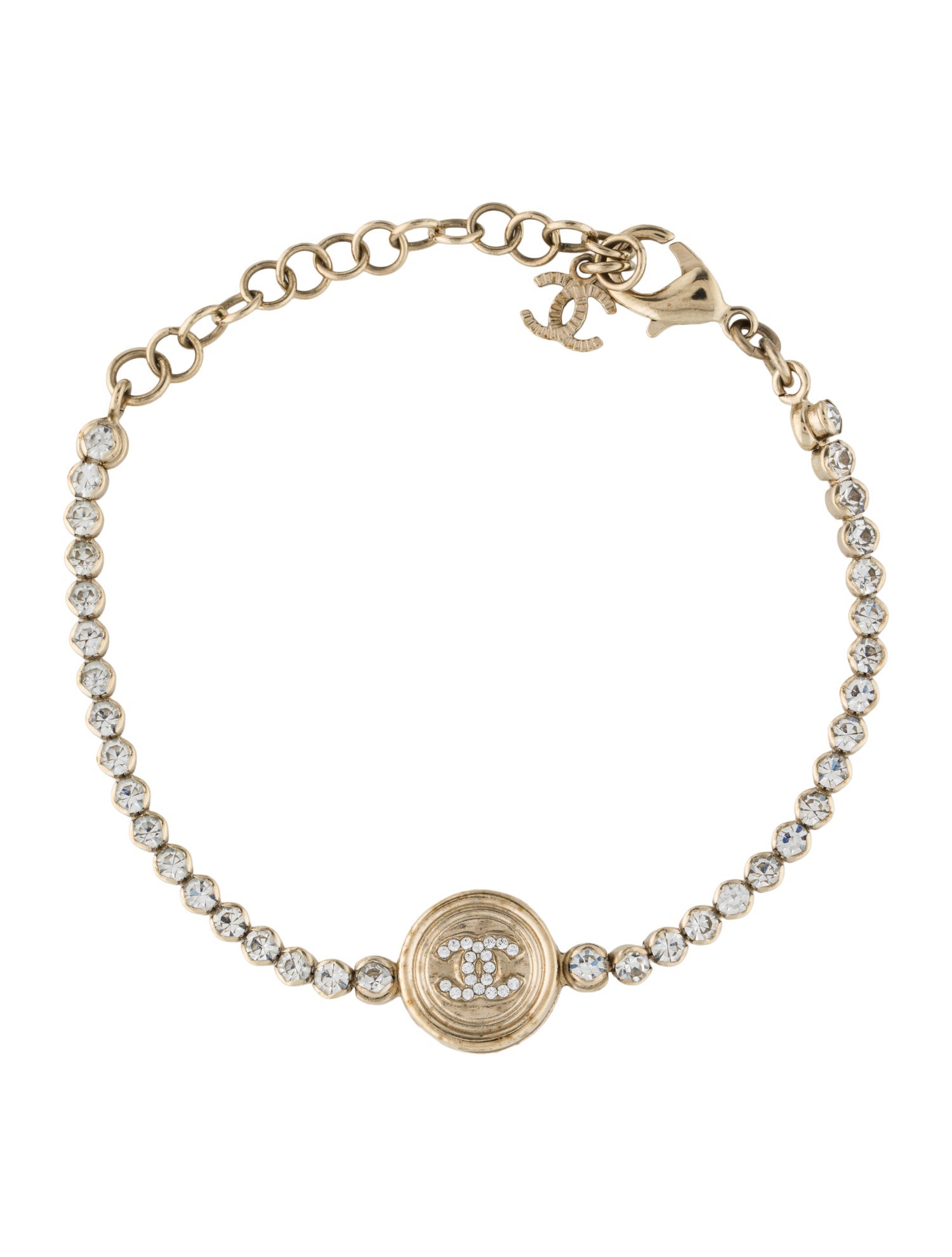 Chanel 2021 Strass CC Link Bracelet