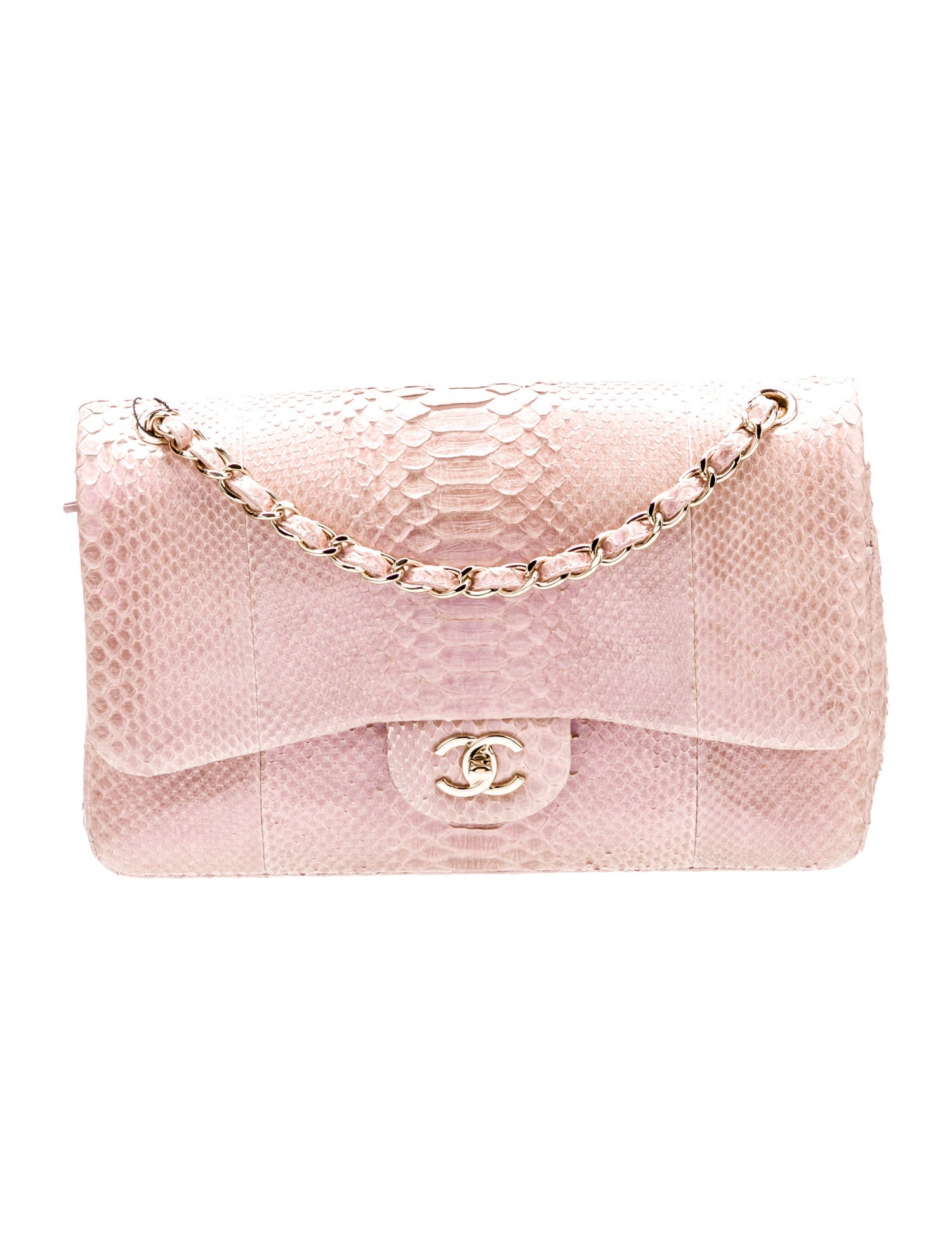 Chanel Python Classic Jumbo Double Flap Bag