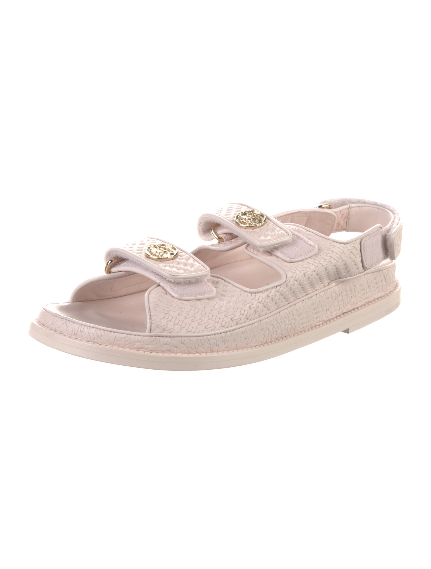 Chanel Interlocking CC Logo Embossed Leather Espadrilles