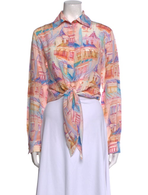 Chanel 2020 Silk Button-Up Top