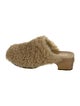Chanel Interlocking CC Logo Shearling Mules
