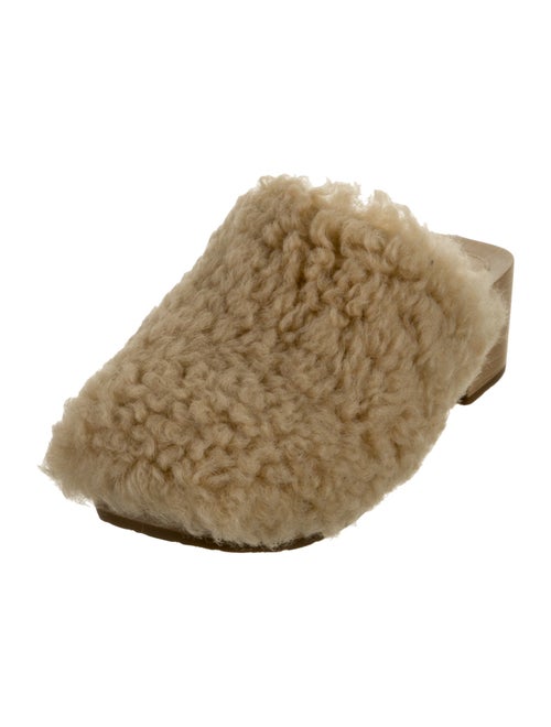 Chanel Interlocking CC Logo Shearling Mules