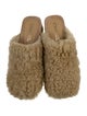 Chanel Interlocking CC Logo Shearling Mules