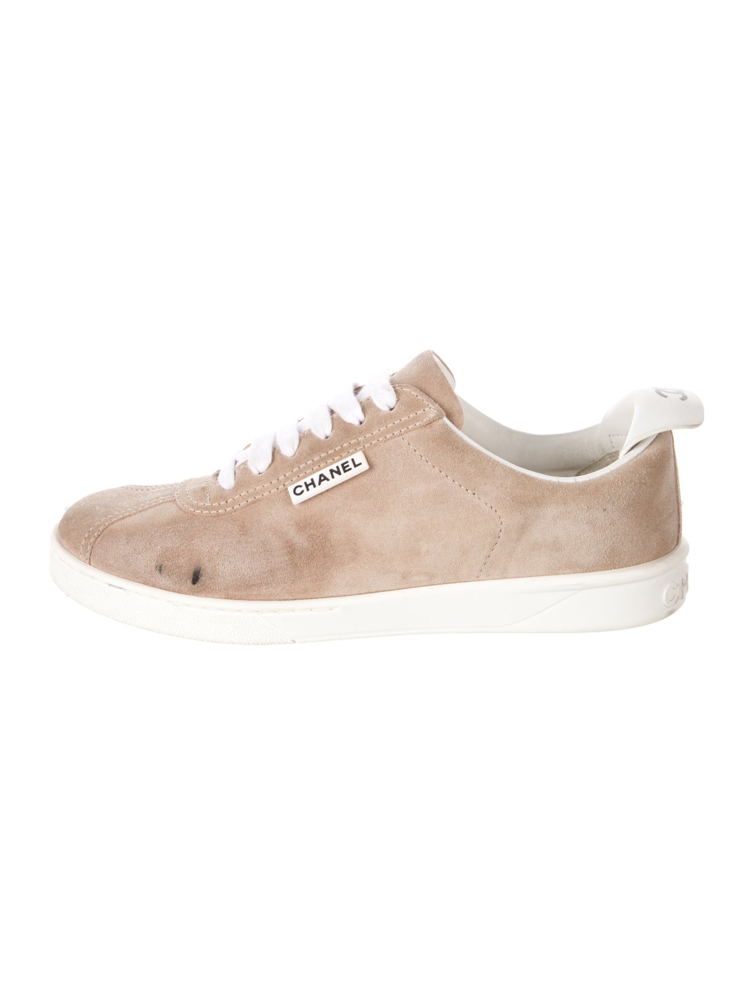 Chanel Interlocking CC Logo Suede Sneakers