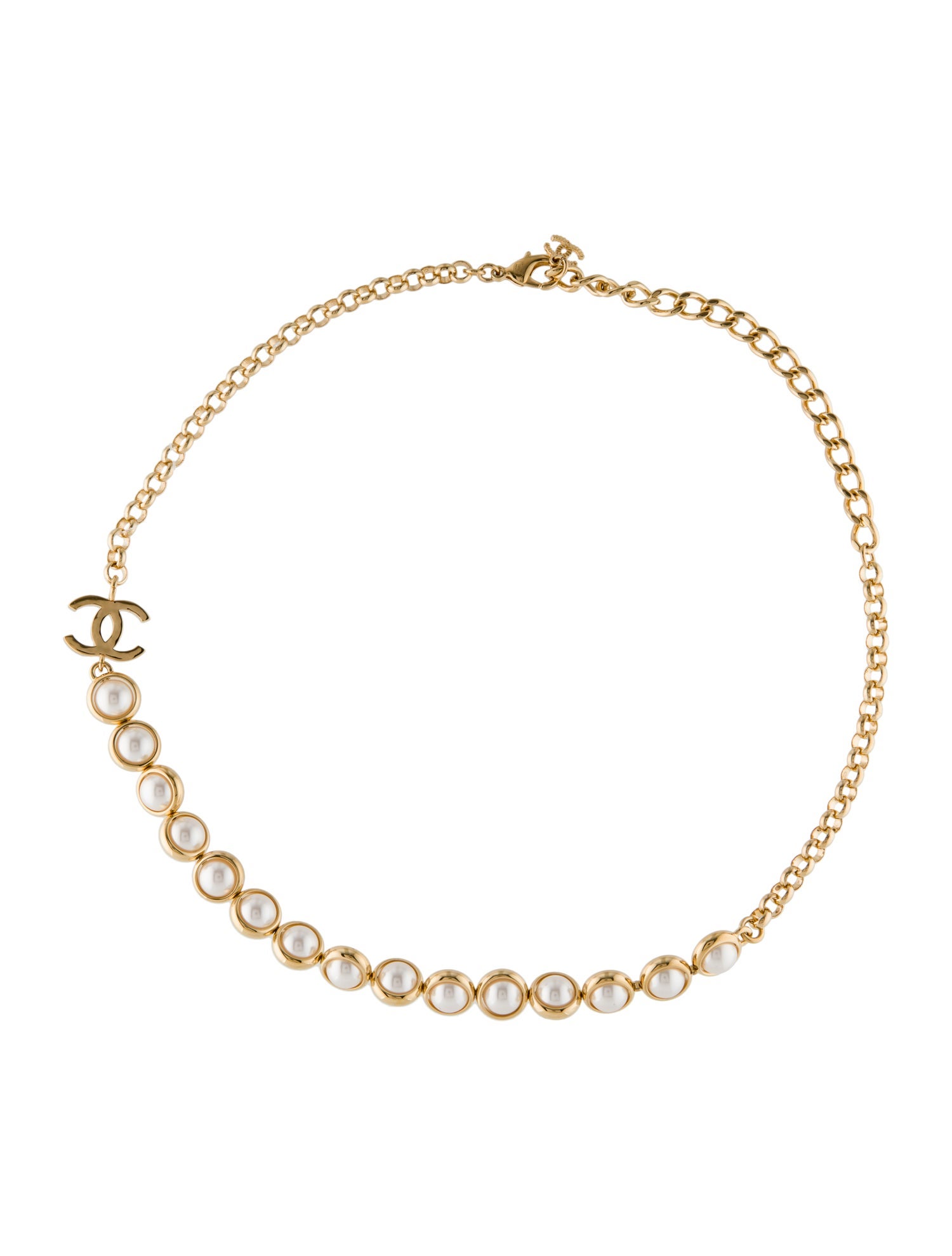 Chanel 2024 Faux Pearl CC Choker Necklace