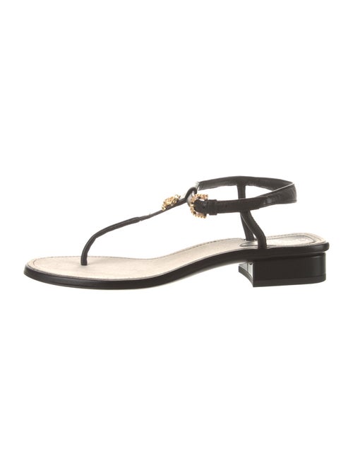 Chanel 2021 Interlocking CC Logo T-Strap Sandals