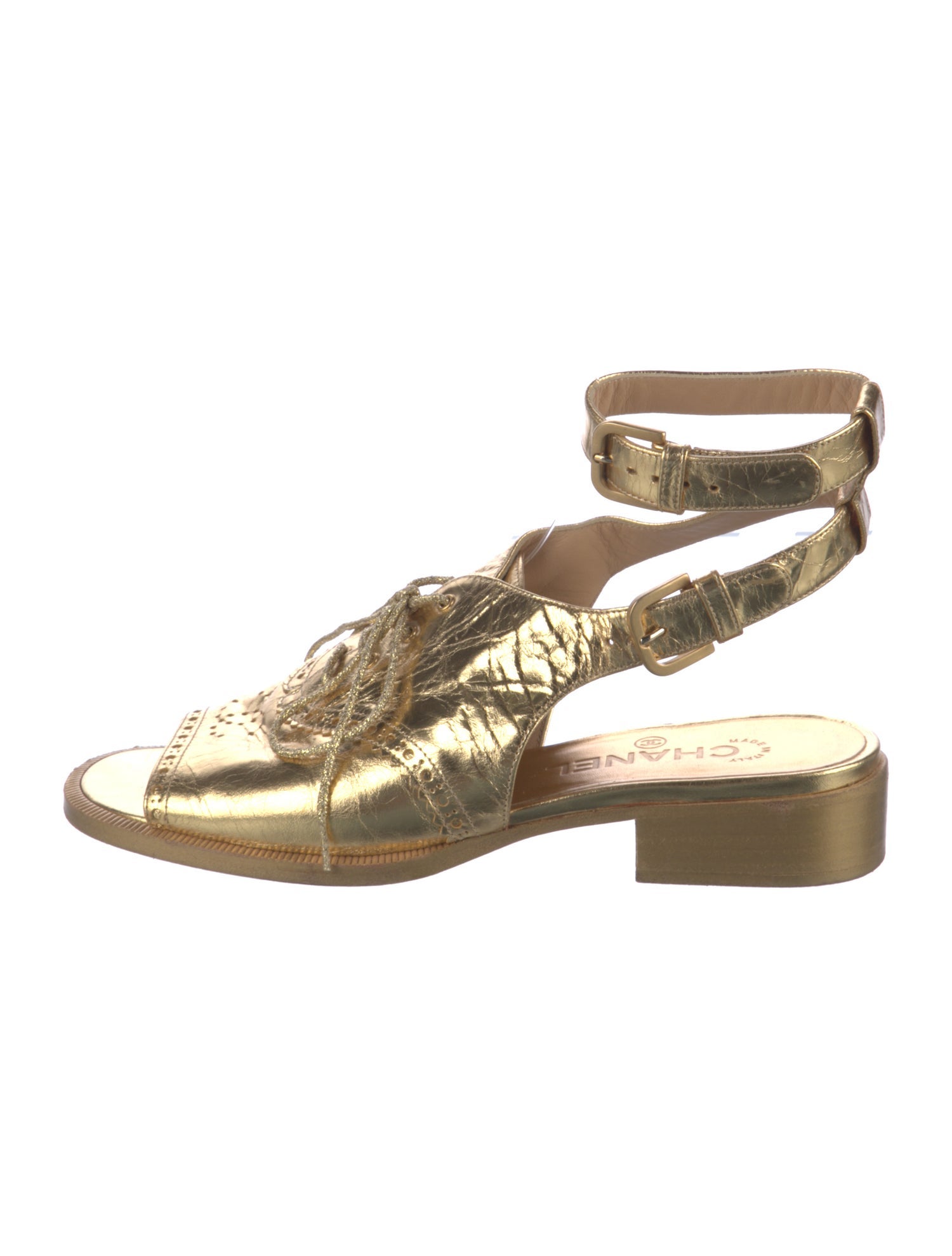 Chanel 2015 Interlocking CC Logo Sandals