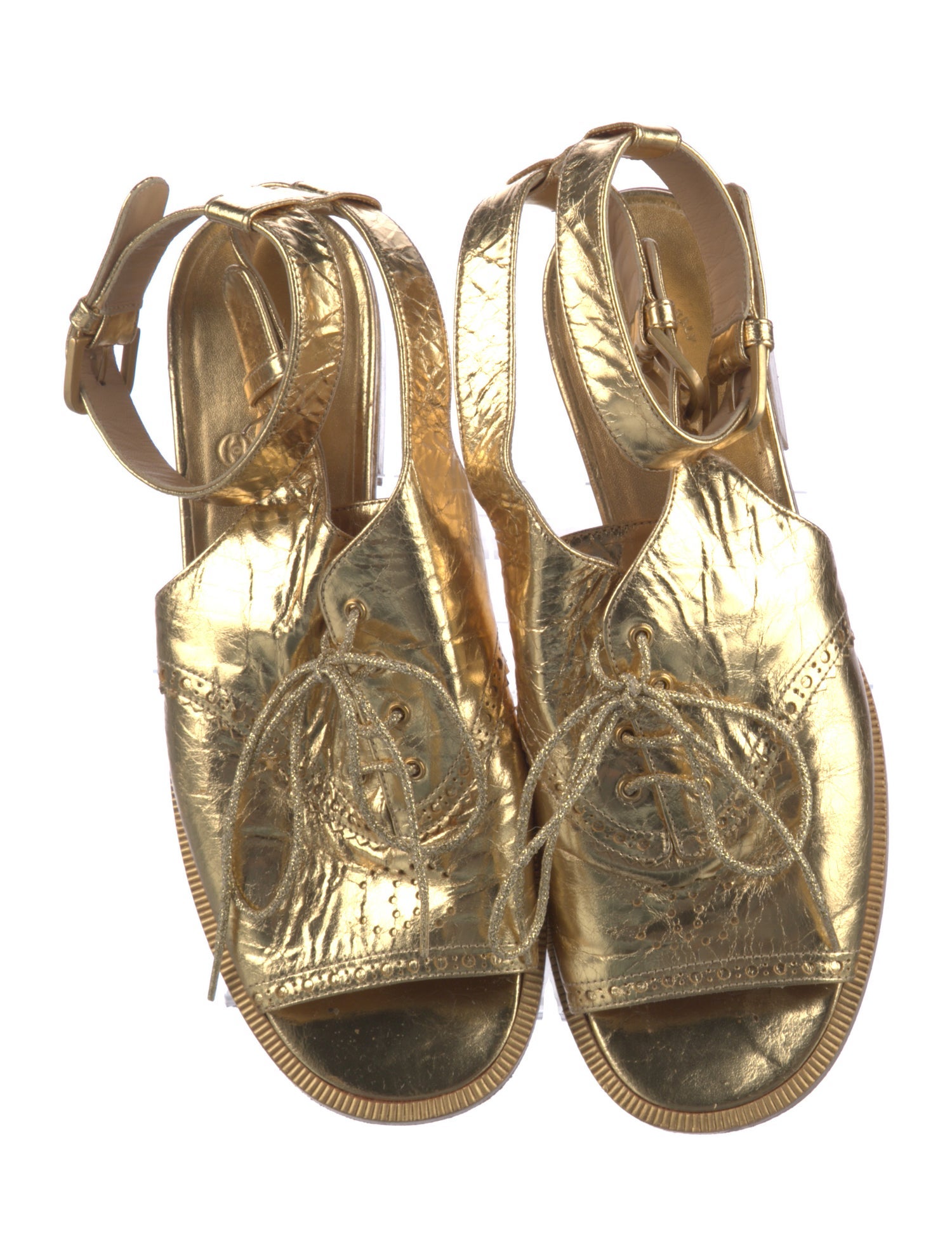 Chanel 2015 Interlocking CC Logo Sandals