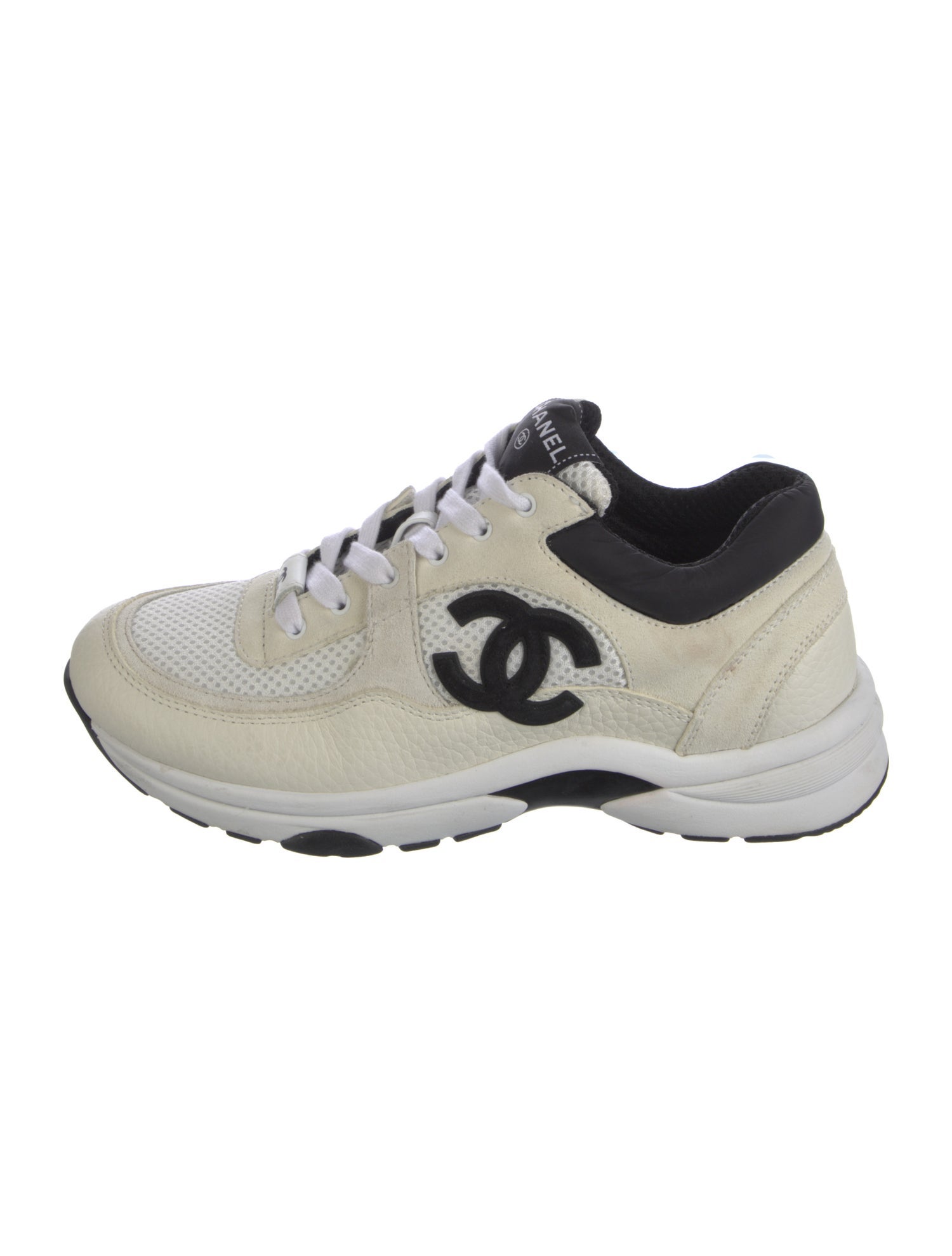 Chanel Interlocking CC Logo Suede Sneakers