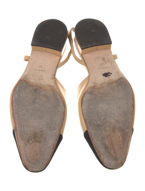 Chanel Interlocking CC Logo Leather Slingback Flats