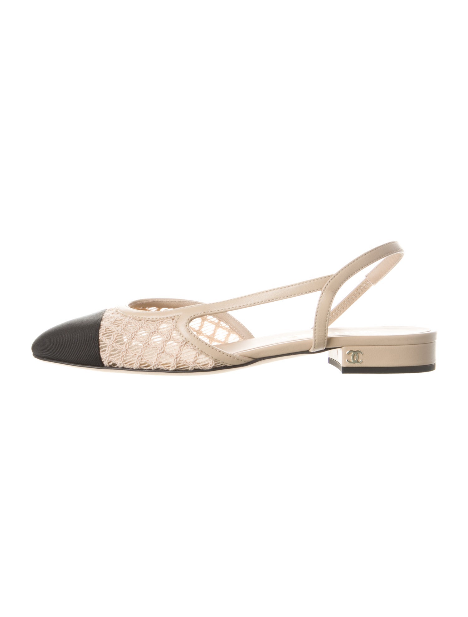 Chanel 2025 Interlocking CC Logo Slingback Flats