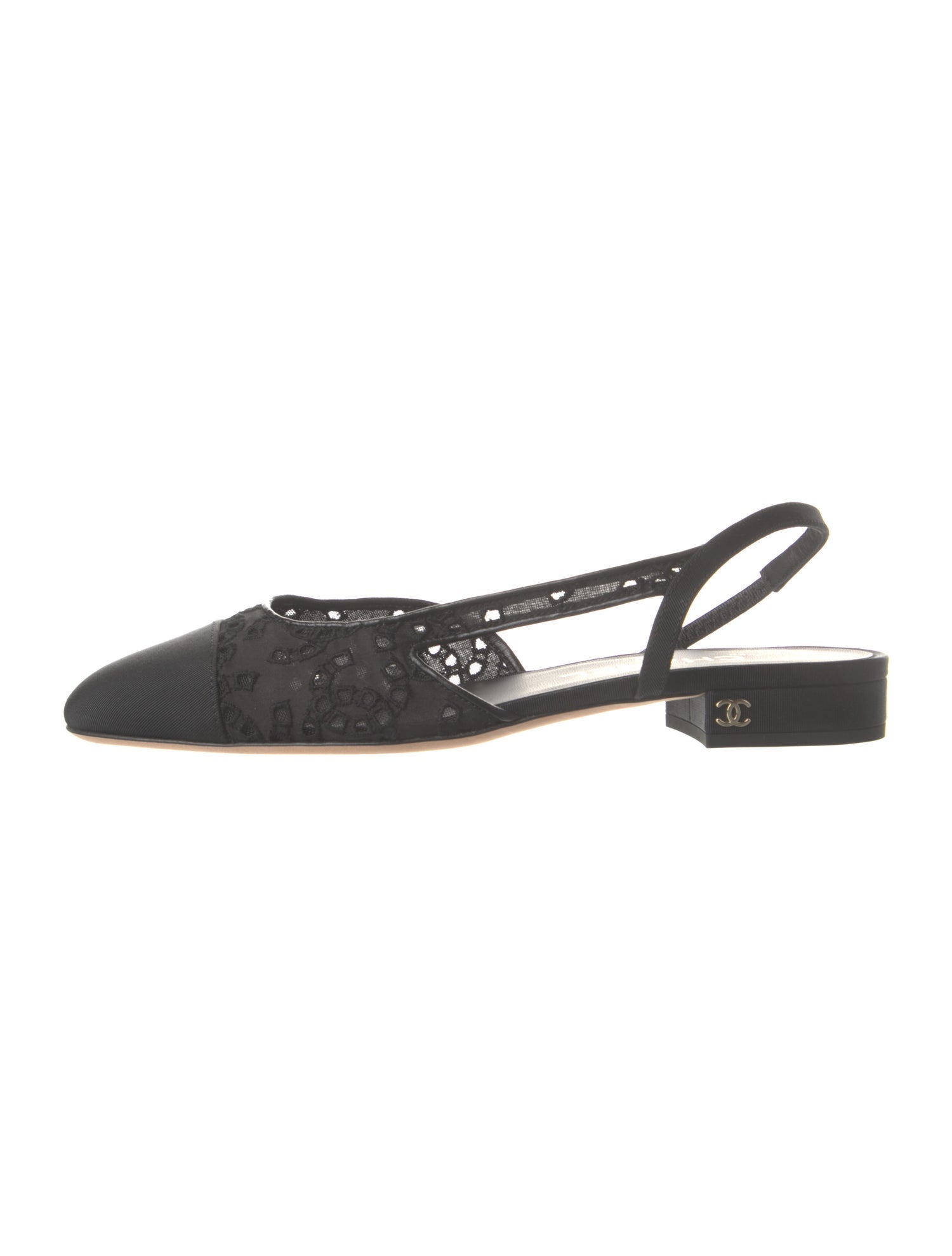 Chanel 2021 Interlocking CC Logo Slingback Flats