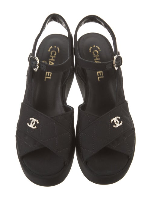 Chanel 2023 Interlocking CC Logo Slingback Sandals