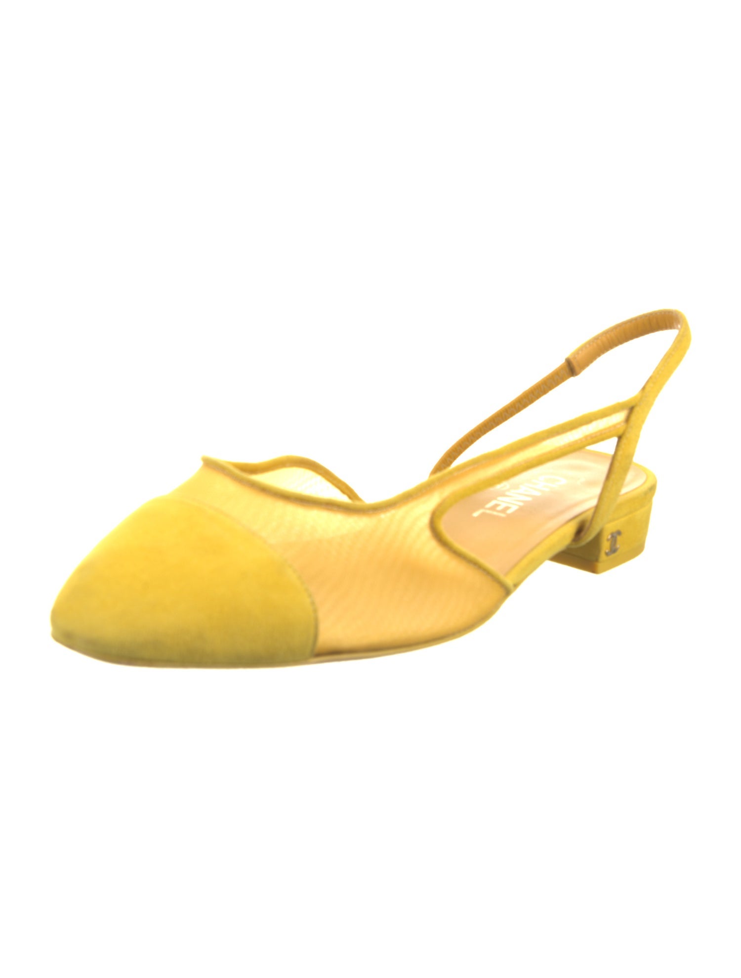 Chanel Interlocking CC Logo Mesh Slingback Flats