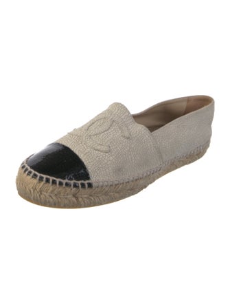Chanel Interlocking CC Logo Leather Espadrilles