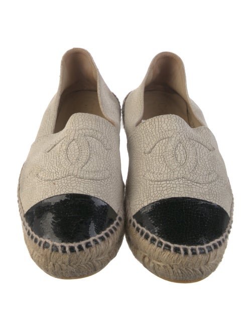 Chanel Interlocking CC Logo Leather Espadrilles