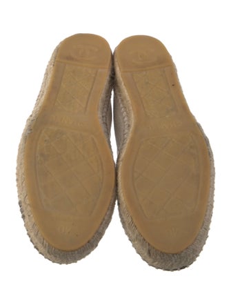 Chanel Interlocking CC Logo Leather Espadrilles