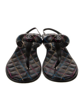 Chanel 2021 Interlocking CC Logo Slingback Sandals