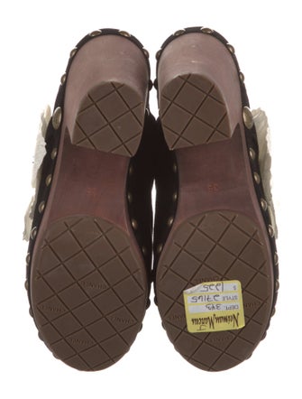 Chanel Interlocking CC Logo Suede Mules