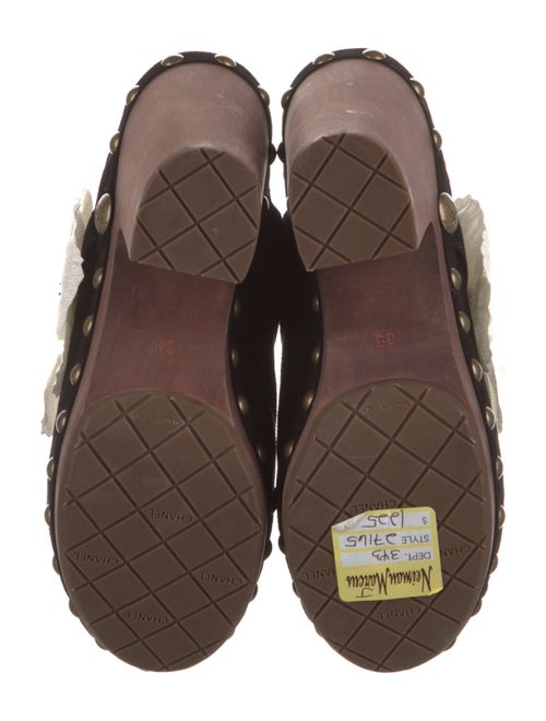 Chanel Interlocking CC Logo Suede Mules