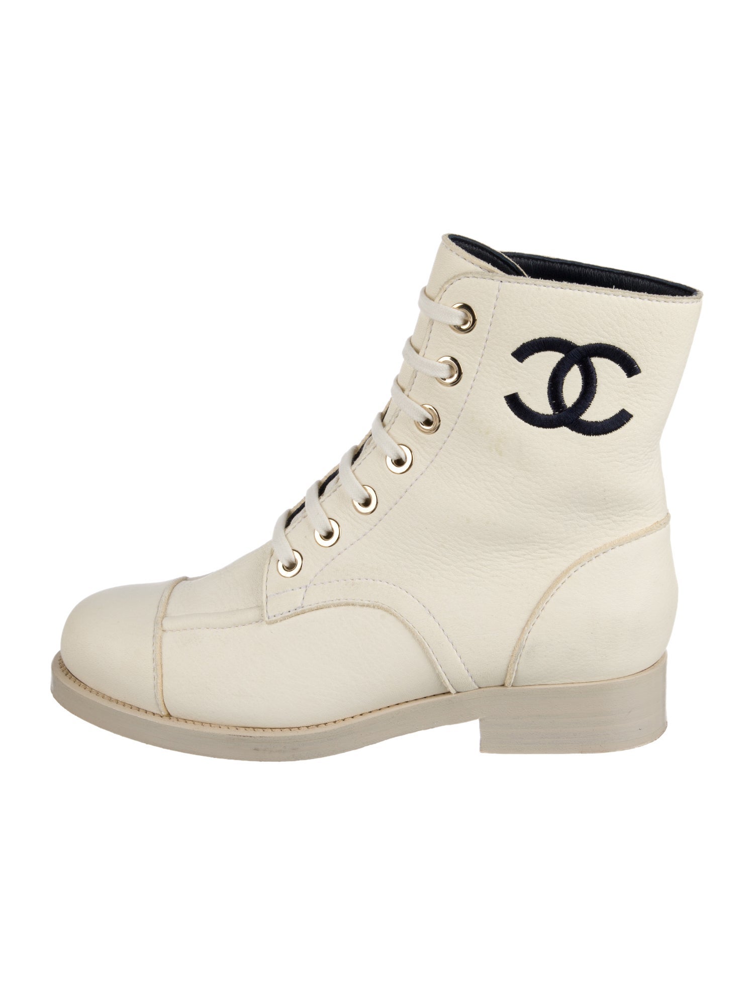 Chanel 2019 Interlocking CC Logo Combat Boots