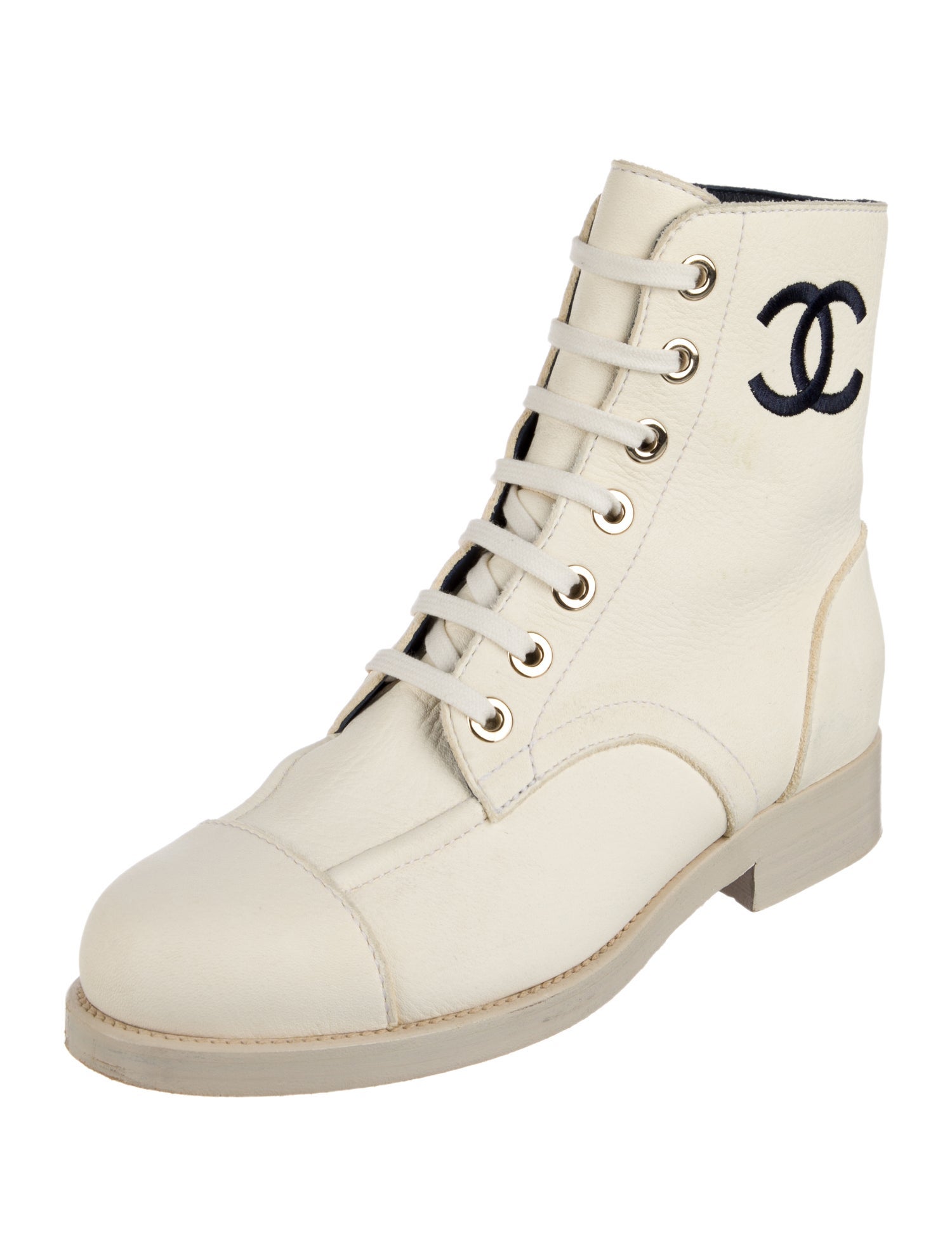 Chanel 2019 Interlocking CC Logo Combat Boots
