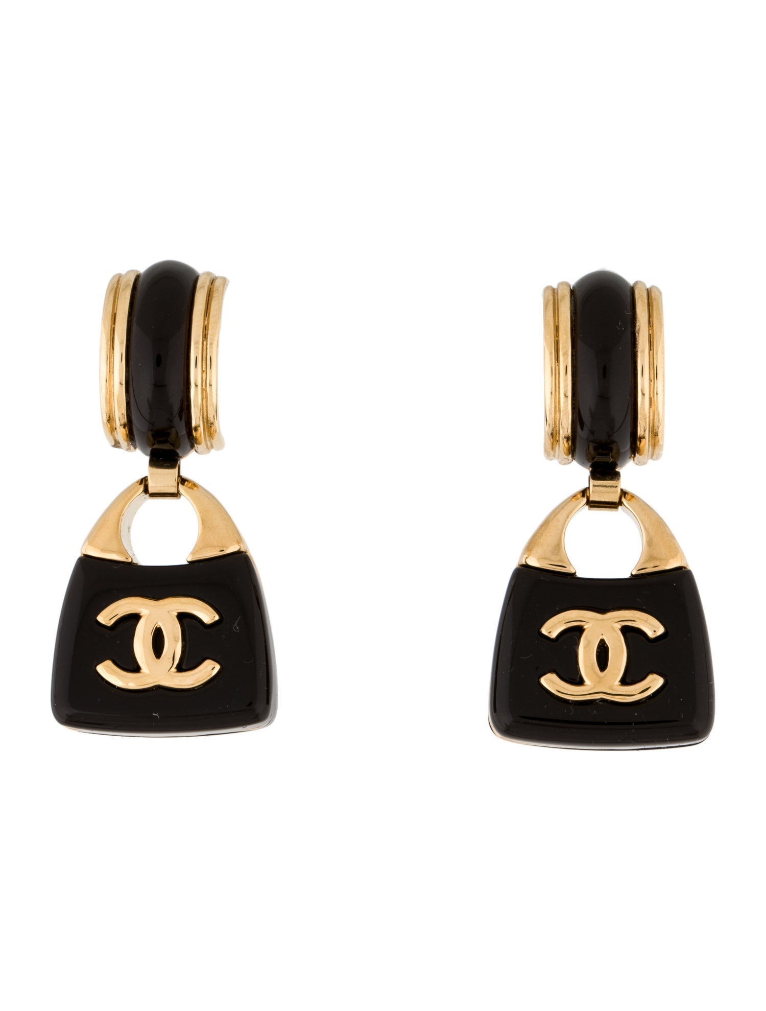Chanel Resin Handbag Drop Earrings
