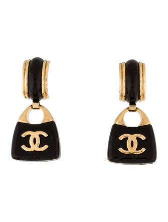 Chanel Resin Handbag Drop Earrings