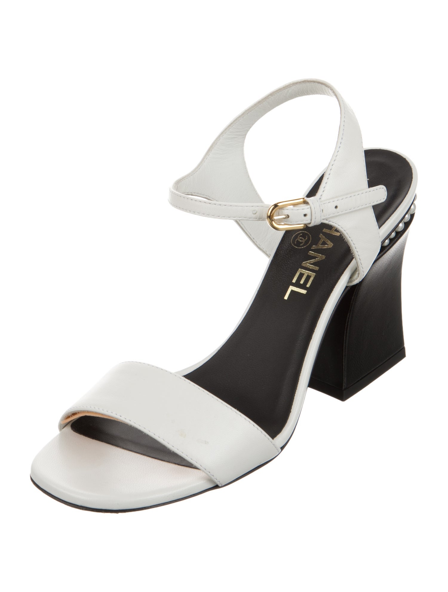 Chanel Interlocking CC Logo Leather Sandals