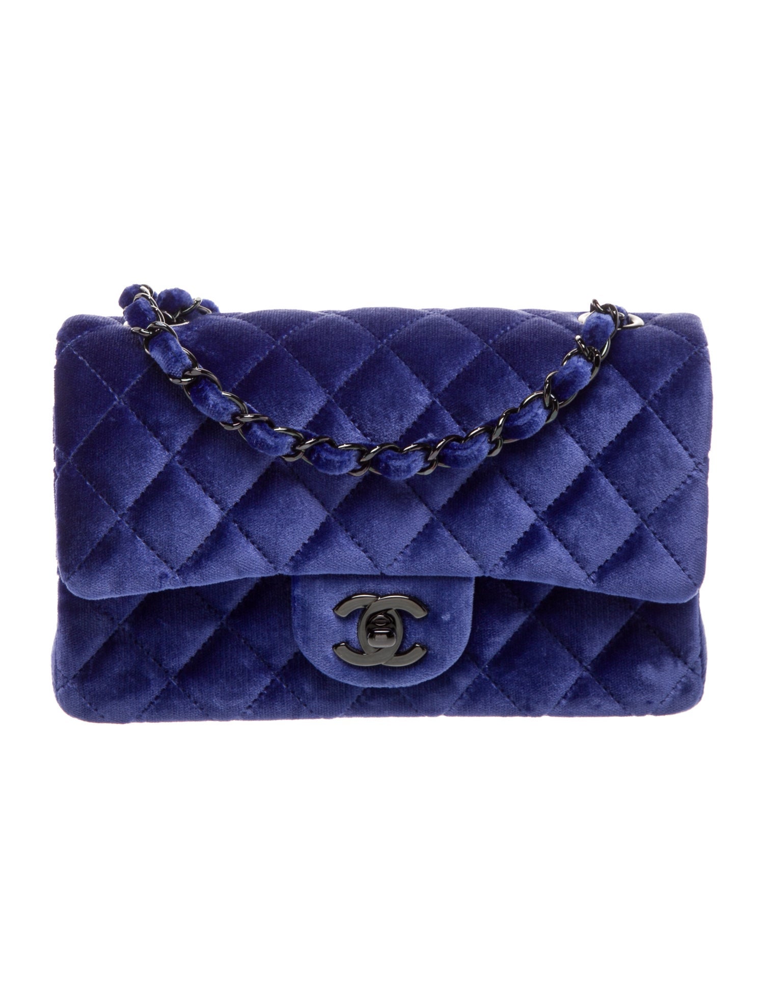 Chanel Classic Velvet Rectangular Mini Flap Bag
