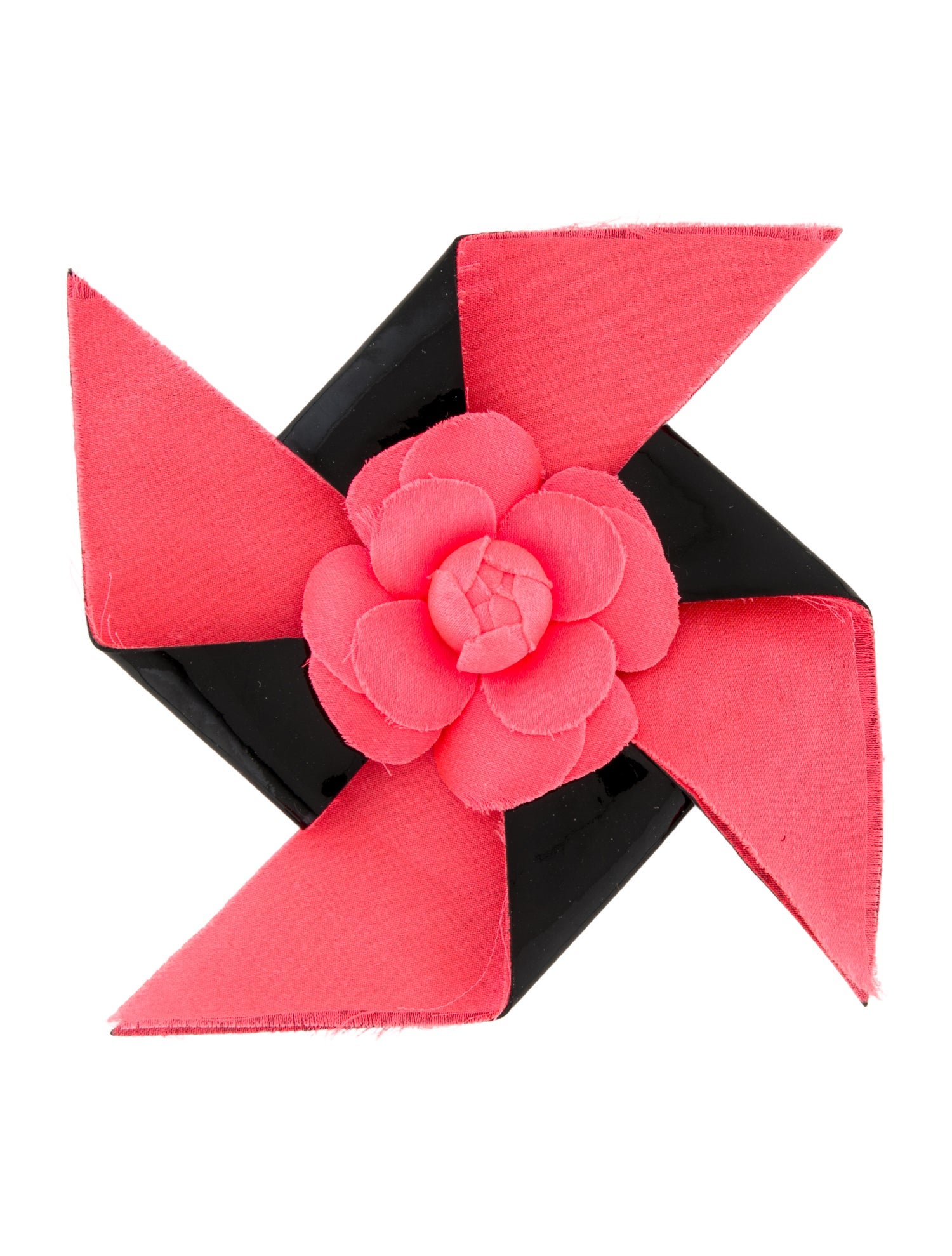 Chanel Vintage Fabric Pinwheel Camellia Brooch