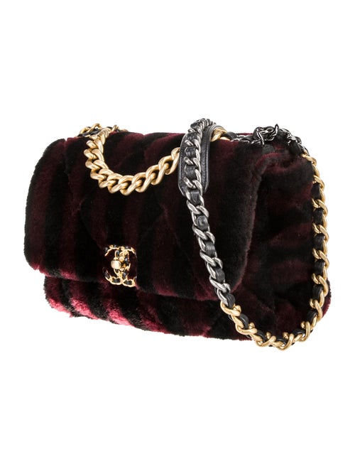 Chanel Shearling Stripe Medium 19 Flap Bag