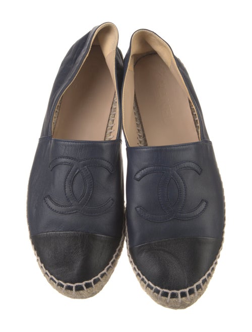 Chanel Interlocking CC Logo Leather Espadrilles