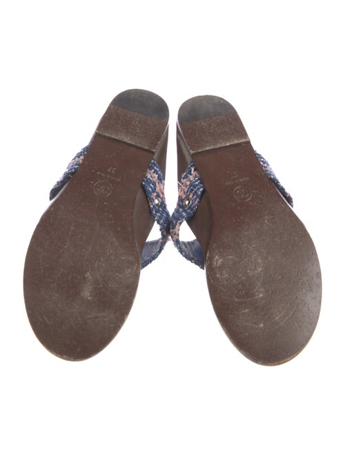 Chanel Interlocking CC Logo Tweed Slides