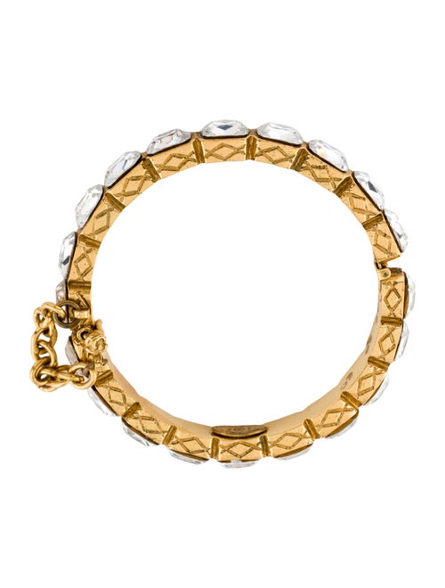 Chanel Vintage Strass Quilted Hinged Bangle