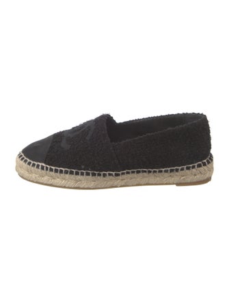 Chanel Interlocking CC Logo Tweed Espadrilles