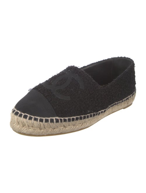 Chanel Interlocking CC Logo Tweed Espadrilles