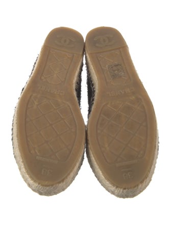 Chanel Interlocking CC Logo Tweed Espadrilles