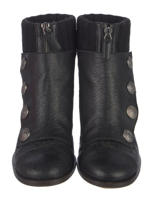 Chanel Interlocking CC Logo Leather Sock Boots