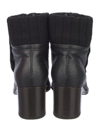 Chanel Interlocking CC Logo Leather Sock Boots