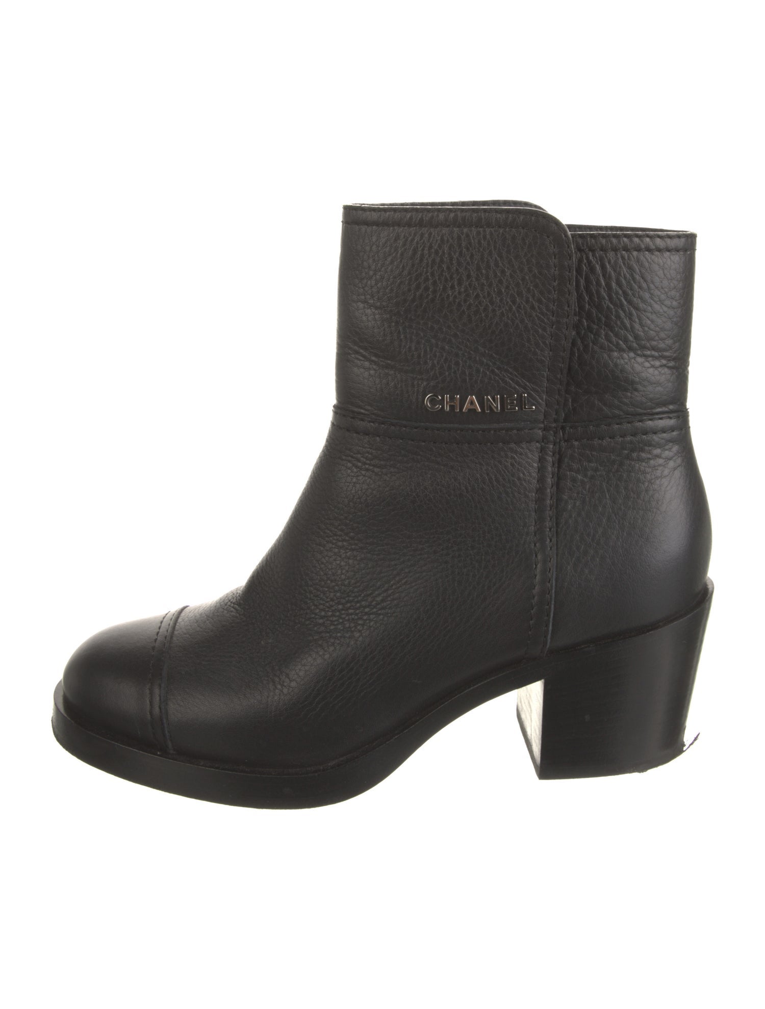 Chanel Interlocking CC Logo Leather Boots