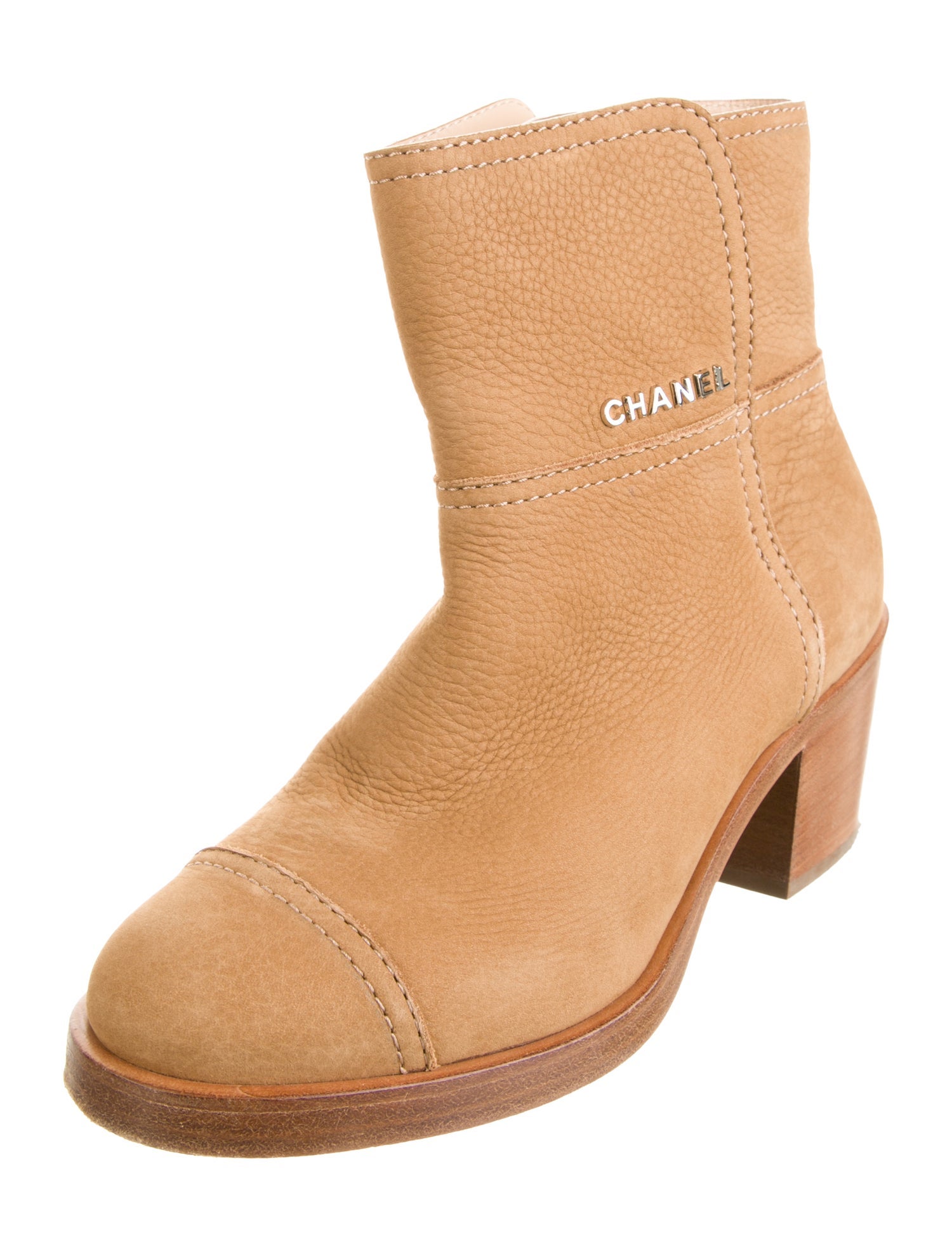 Chanel Interlocking CC Logo Suede Boots