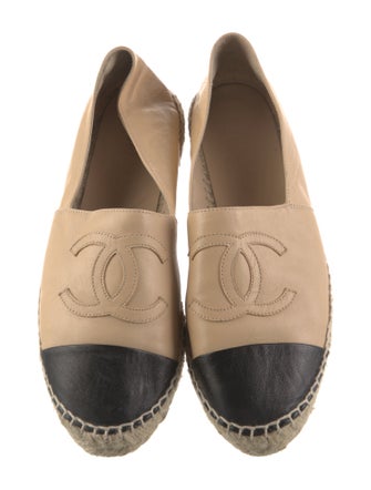 Chanel Interlocking CC Logo Lambskin Espadrilles