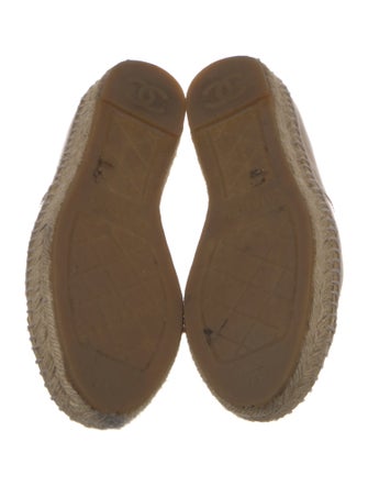 Chanel Interlocking CC Logo Patent Leather Espadrilles