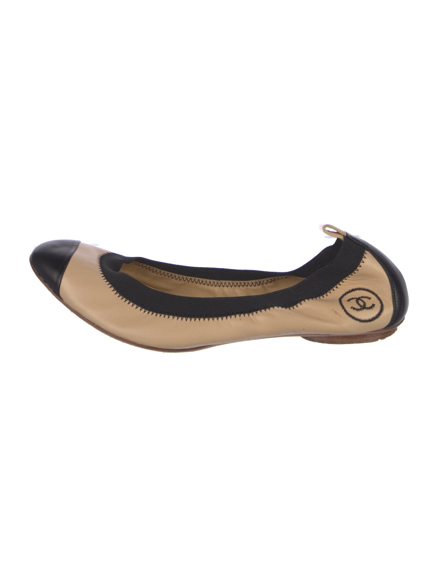 Chanel Vintage Interlocking CC Logo Ballet Flats