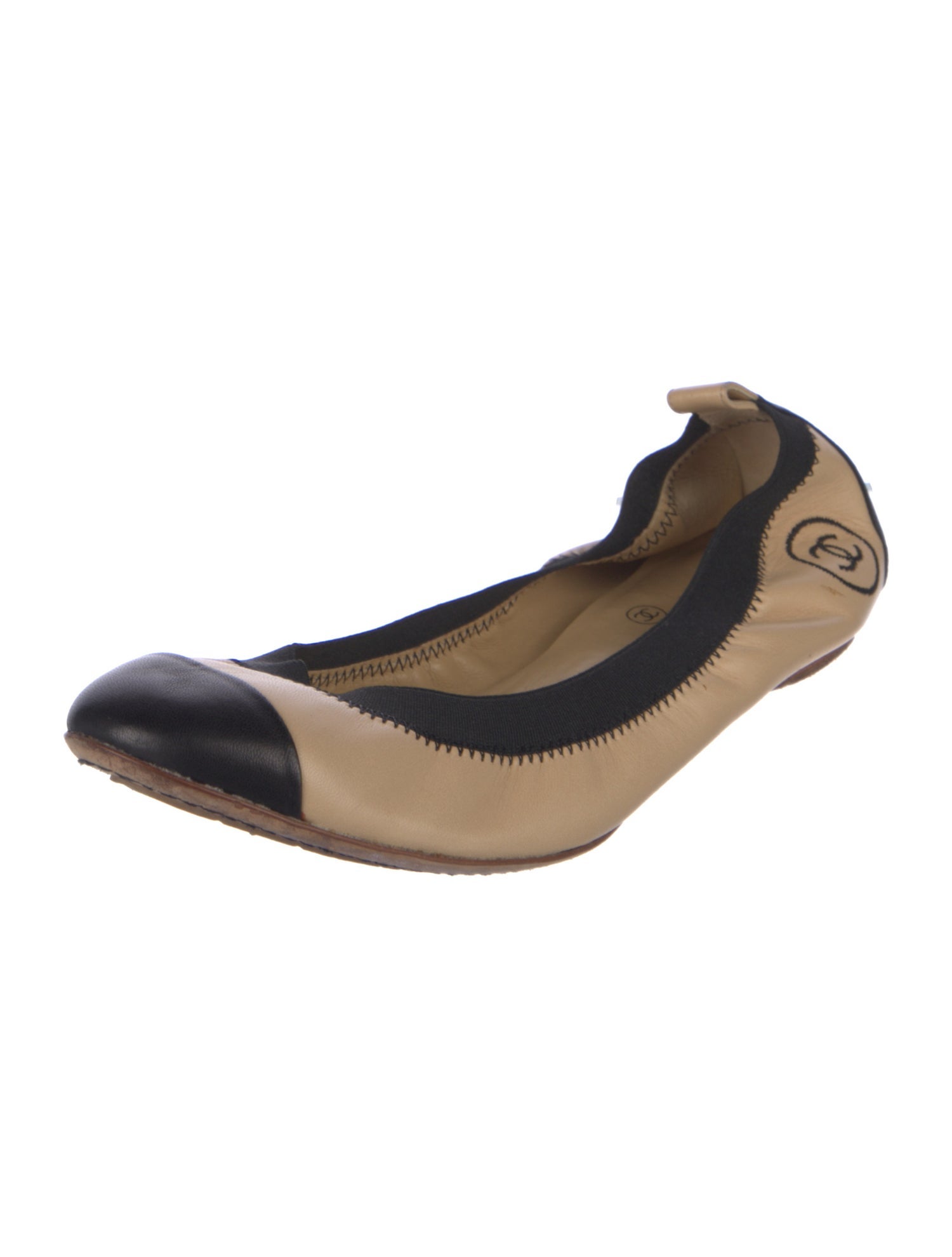 Chanel Vintage Interlocking CC Logo Ballet Flats