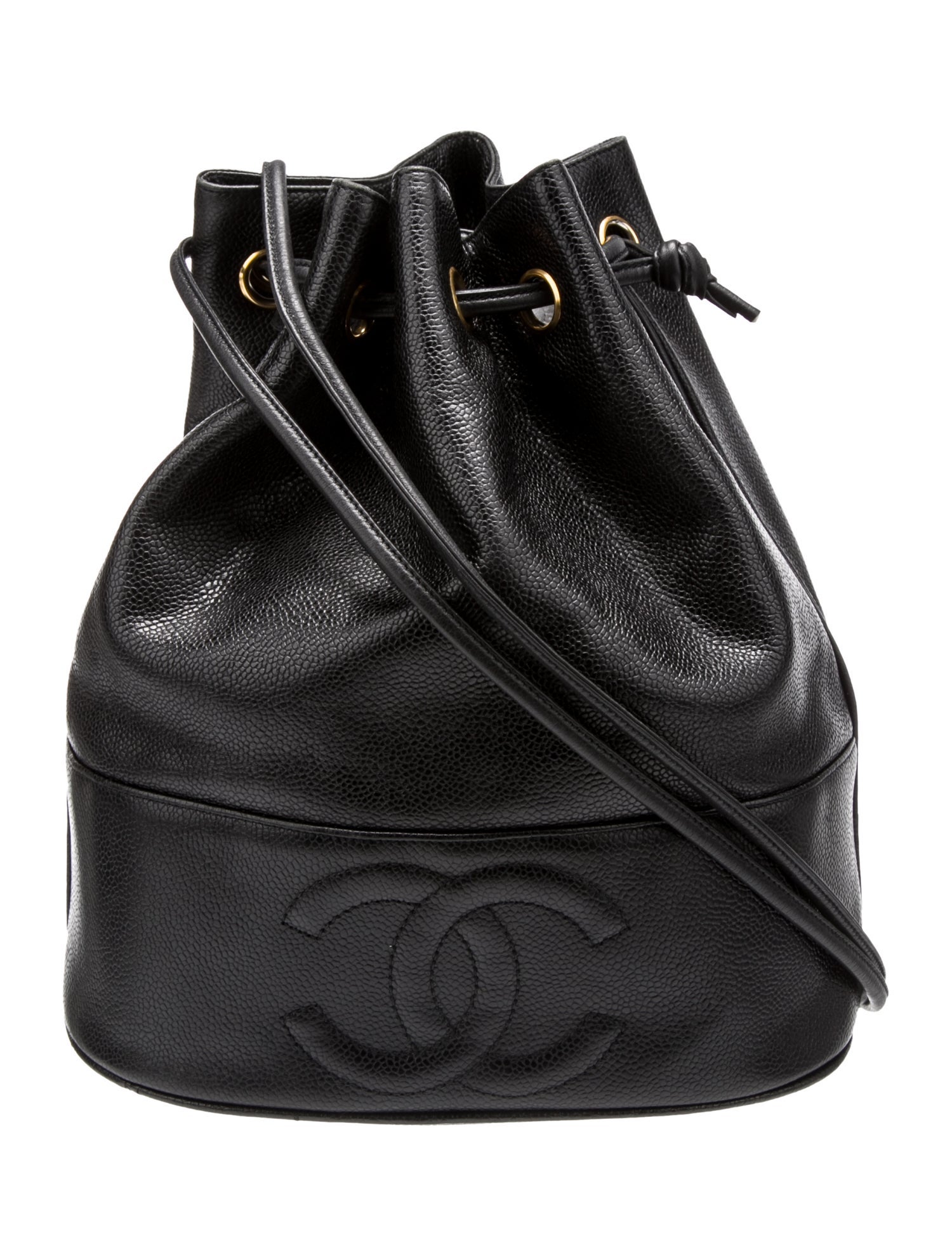 Chanel Caviar CC Drawstring Bucket Bag