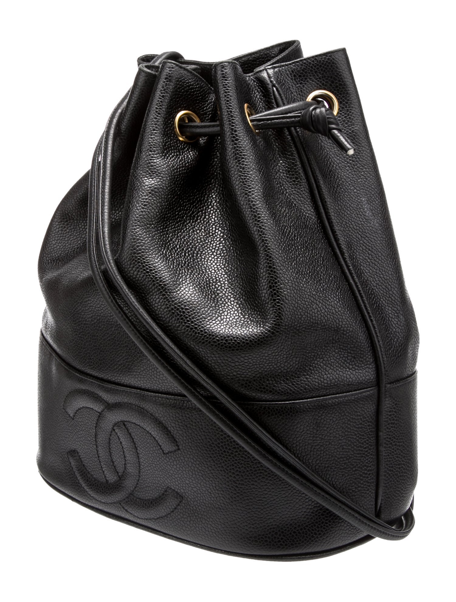 Chanel Caviar CC Drawstring Bucket Bag