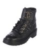 Chanel Interlocking CC Logo Leather Combat Boots